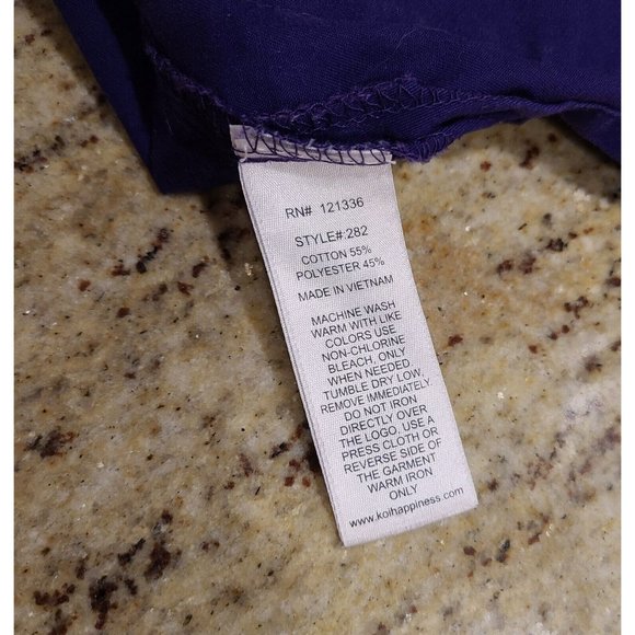 Women's S Small Koi by Kathy Peterson Purple Srub Top - Picture 8 of 12